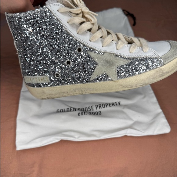 Golden Goose Women's‎ Silver Glitter Sneakers - Picture 5 of 6